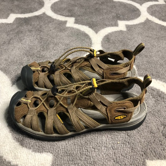 Keen Sandals Womens 9 Brown Whisper Close Toe Waterproof Leather - Picture 1 of 12